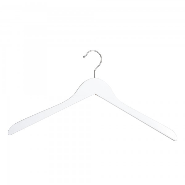 Weißer Kleiderbügel ohne Steg 12022, 44 cm breit