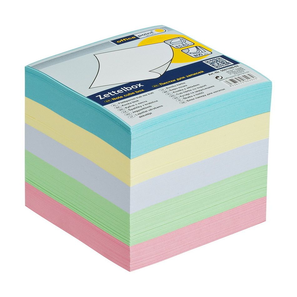 Nachfüllpack f Zettelkasten Zettelbox 800 Blatt farbig 
