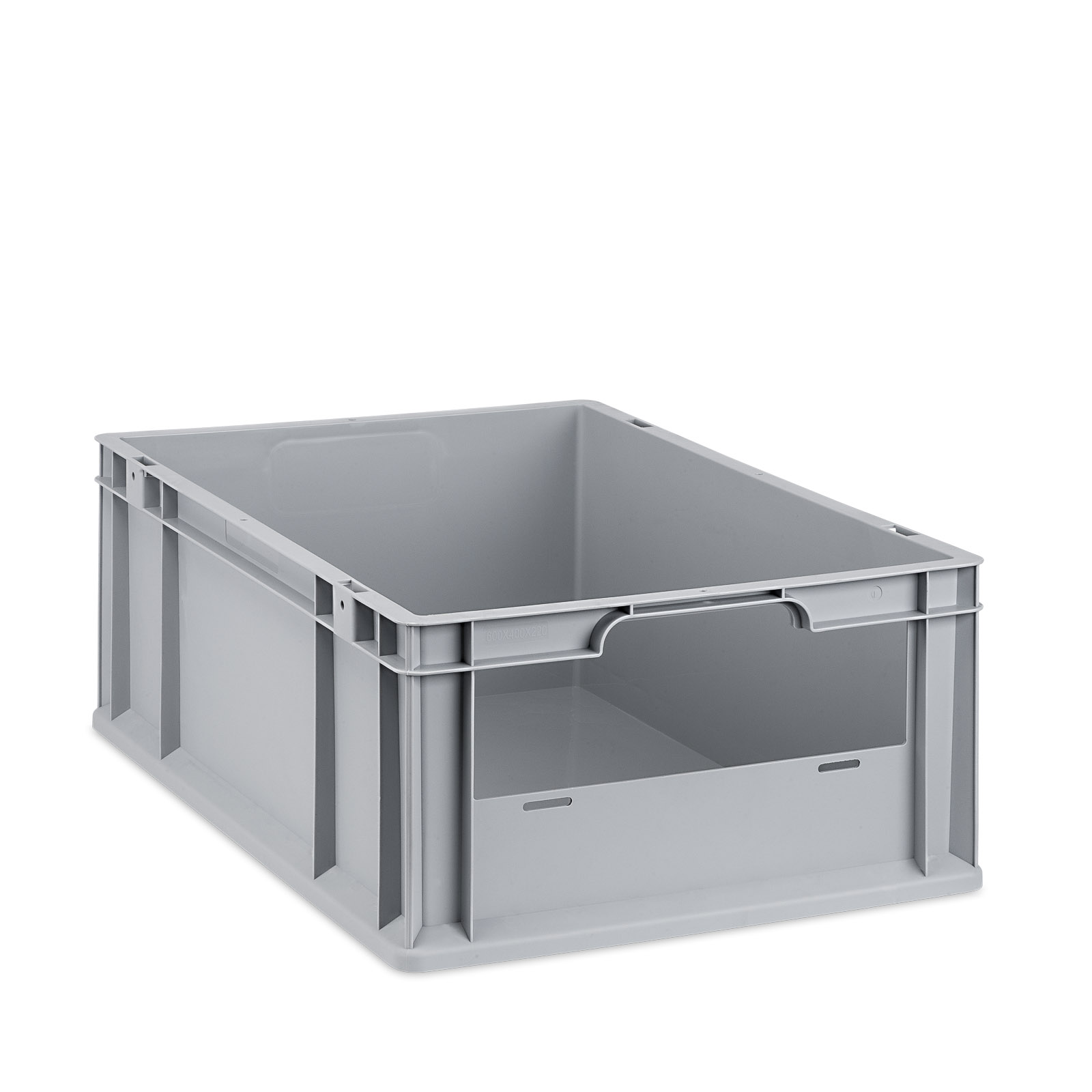 Behälter mit Entnahmeöffnung 64,5 Liter grau EuroBox Stapelbox 60x40x32cm Lager 